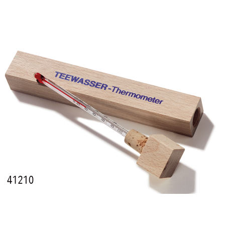 Teewasser-Thermometer im Holzschuber L ca. 9 cm